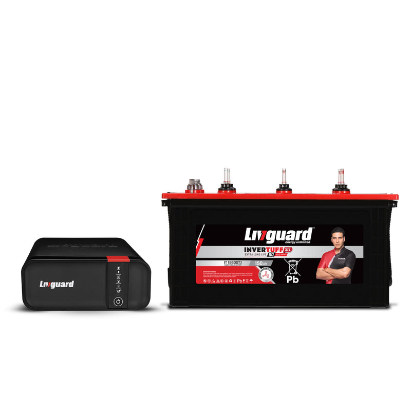 Livguard LGS1100i | 900 VA/12V Inverter | IT 1560STJ 150 Ah Battery | 60 Months Warranty | Inverter and Battery Combo for Home and Office | Free Installation