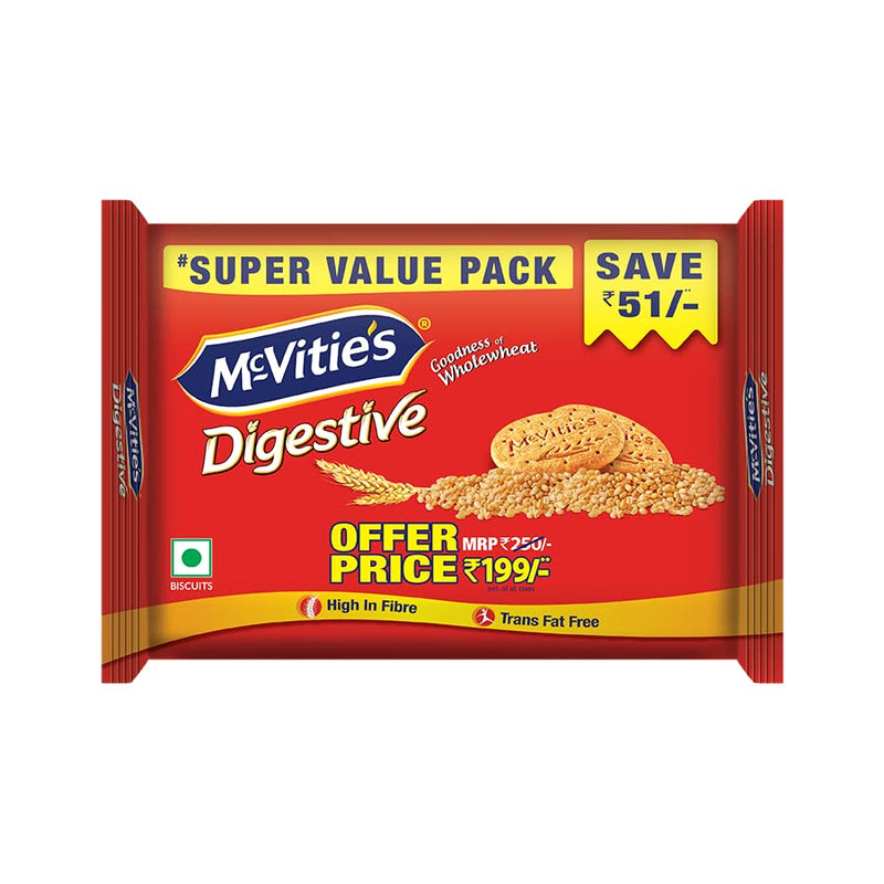 McVitie's Digestive High Fibre biscuits with Goodness of Wholewheat, 959.1g, Super Saver Family Pack