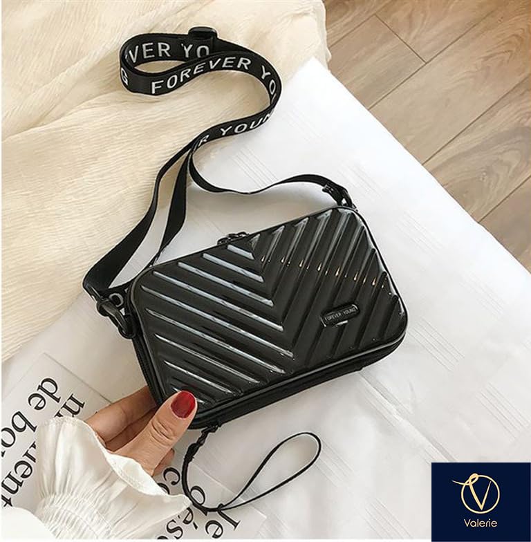 Valerie™ Sling Box Bag for Women with Detacheable Shoulder Strap and Convertible into Cosmetic Box Bag (Black)