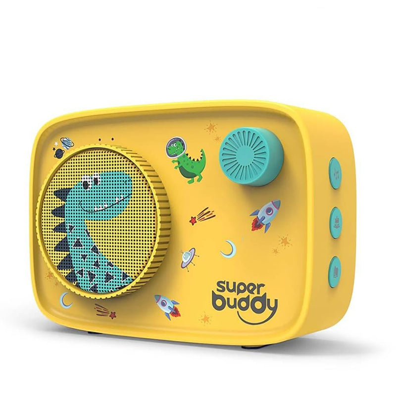 SuperBuddy Curio (Dino) Kids Speaker- 900+ Stories, Rhymes, Audiobooks- Electronic Educational and Learning Toy with Voice Recording, Bluetooth and USB, Birthday Gift for Kids Boys and Girls Age 3+