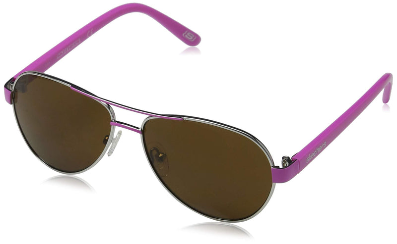 Skechers UV Protected Purple Aviator Full rim Sunglasses for Kids - SE9025 53 75E