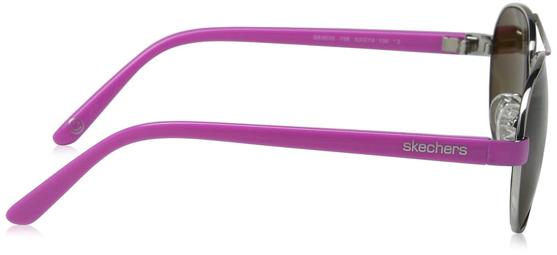 Skechers UV Protected Purple Aviator Full rim Sunglasses for Kids - SE9025 53 75E