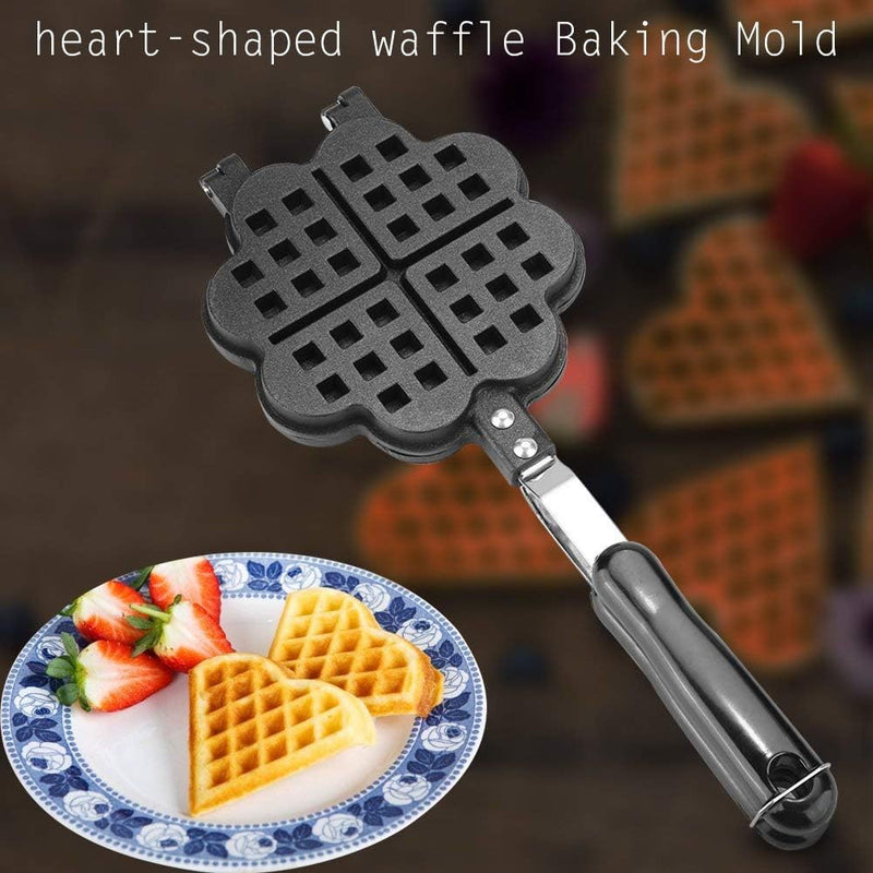 ASPENX Waffle Maker | Heart Shaped Waffle Maker Non Stick | Non-Stick Double-side Waffle Baking Pan | Aluminum Alloy Waffle Mould | Waffle Press Plate | Cooking Baking Tool | Sandwich Maker