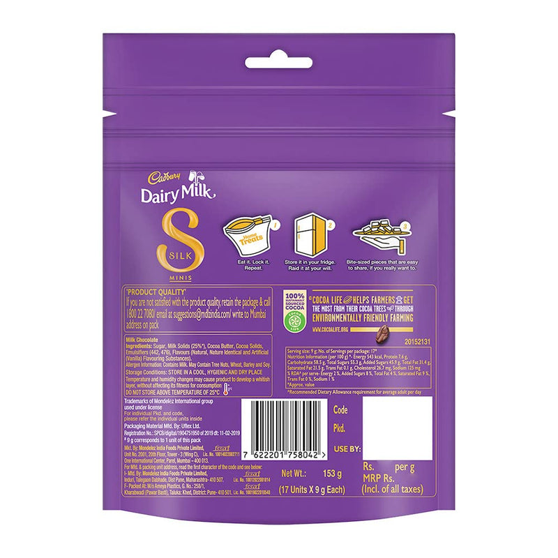 Cadbury Dairy Milk Silk Chocolate Home Treats, 153 g