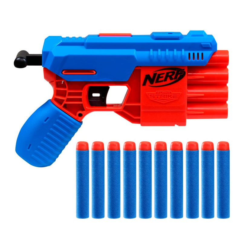 Nerf Alpha Strike Fang QS-4 Toy Blaster, Fire 4 Darts in a Row, 10 Nerf Darts, Christmas Gift Toys for Kids Teens and Adults, Christmas Toy for Boys, Birthday Gift Toy for Kids Ages 8+,Best Xmas Gift