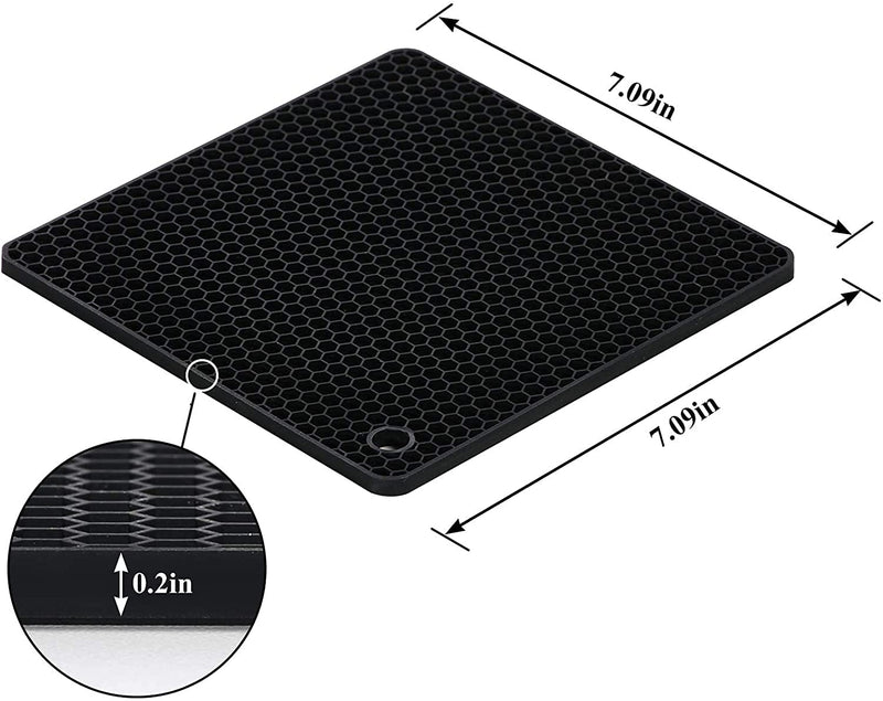 P-Plus International Silicone Trivets Mat for Dish Hot Pads for Counter Top,Pan and Pot Heat Resistant Hot Protector (Square_B Pack of 5 Random)