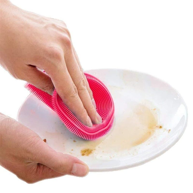 Scrubber- Non Stick Silicone  Dishwashing Scrubber(Pack of 4)