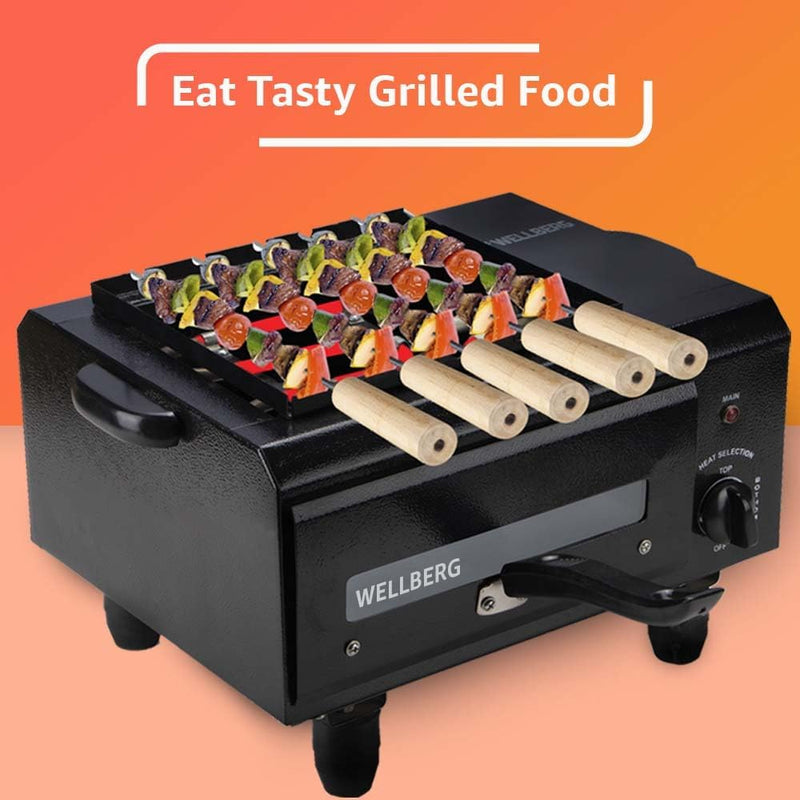 Wellberg 3-in-1 Electric Tandoor: Grill, Cook, and Roast with Ease! For Authentic Flavour of barbeque & Tandoor at your fingers | Electric Tandoor And Grill Barbeque For Home