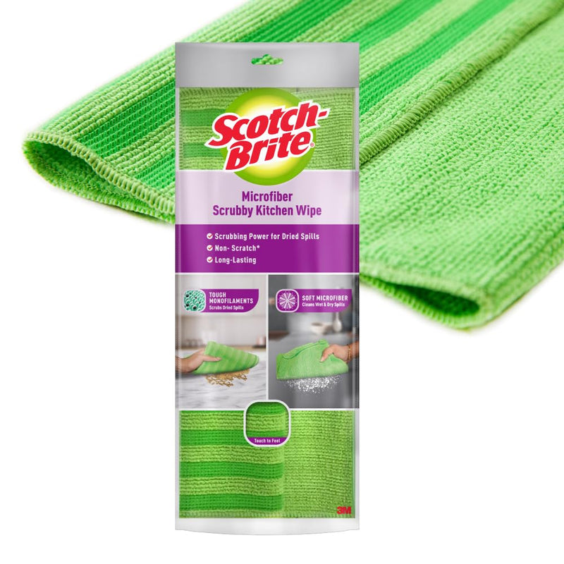 Scotch-Brite Fabric Scrub Cloth (Pack of 1, Green, Purple)