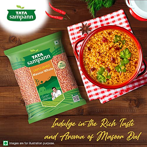 Tata Sampann Unpolished Masoor Dal (Whole), 1kg