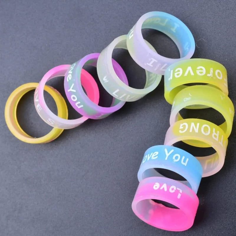 SHOI LITTLE 20 Pcs Funky Rubber Friendship Band for Girls and Boys (10 Wrist Band & 10 Ring Band)