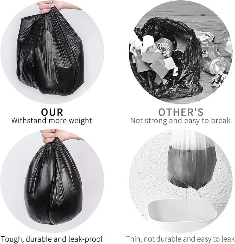 Ezee Black Garbage Bags Medium 90 Pcs | 30 Pcs x Pack of 3 Rolls | 19 x 21 Inch | Dustbin Bags/Trash Bags/Dustbin Covers for Wet and Dry Waste