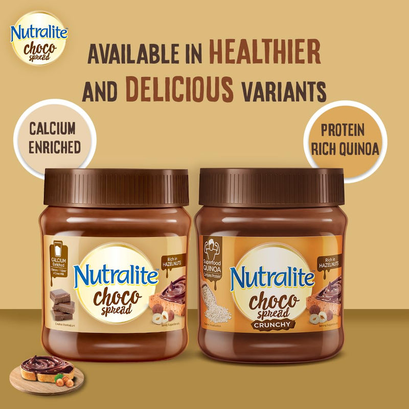 Nutralite Choco Spread 275 G|Enriched With Milk Calcium|Premium Chocolate&Real Hazelnuts|Tasty&Healthy Chocolate Spread|Guilt-Free Snacks|For Tasty&Healthy Breakfast|Used As A Dip&Spread