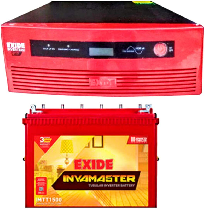 Exide Technologies 1050Va Sine Wave Ups With Inva Master 1500 150Ah Exide Tall Tubular Battery Combo