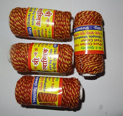 Rudra Sree Cotton Mauli Kalawa Raksha Sutra (Red Yellow)