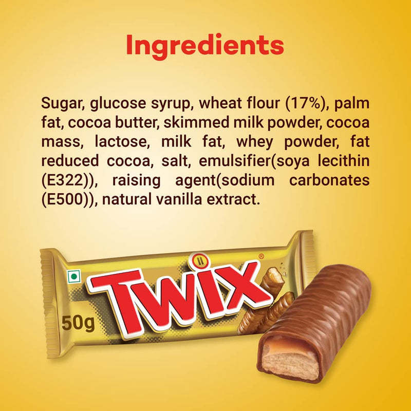 Twix Caramel Cookie Chocolate Bar 50g Pack of 12