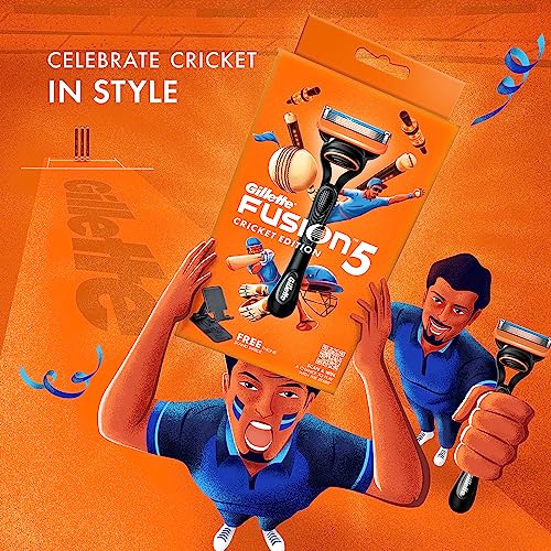 Gillette Fusion Cricket Edition Manual Razor with a Styling Back Blade and Phone stand