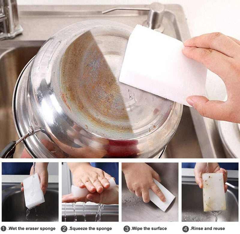 20 PCS Magic Eraser Sponges for Cleaning Sichumaria Kitchen Cleaning Wipes(100 x 60 x 20 mm) Cleaner Non-Scratch Scrub Sponge for Kitchen,Bathroom,Wall, Furniture and Washing Products