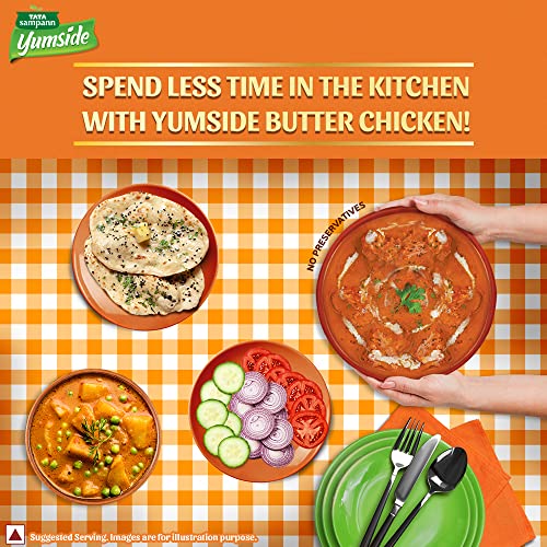 Tata Sampann Yumside Delhi Style Butter Chicken, Just 60 seconds to heat, NO Preservatives, NO Added Artificial - Colours, Flavours, Ready To Eat Meal, Serves 2 Pax, 285g