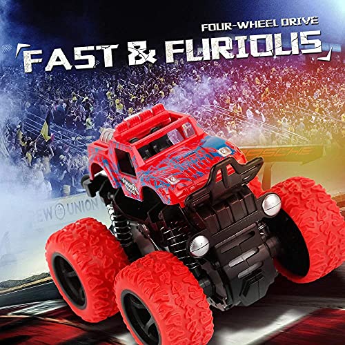 VGRASSP Mini Monster Trucks Friction Powered Cars for Kids, Toddler Toys Inertia Car Toys (Stunt Car Single)