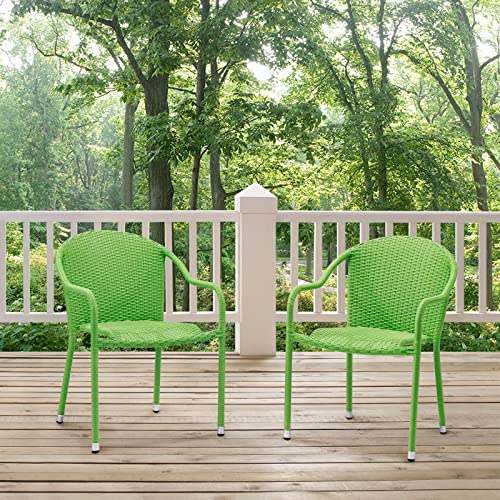 WildMonk� Wicker Patio Furniture Sets for Garden Balcony Outdoor Coffee Chair Powder Coated | UV Protected | Conversation Set | Poolside Lawn Chairs (2, Green)