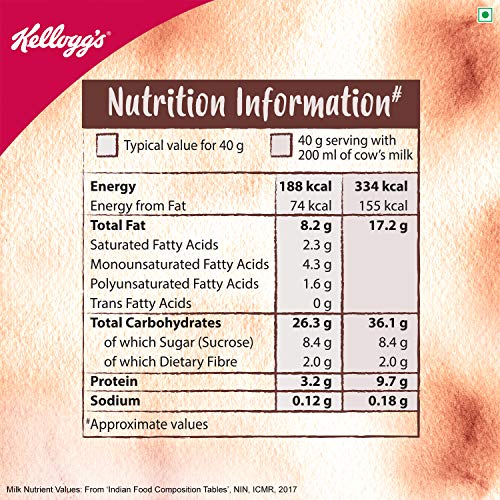 Kellogg's Crunchy Granola Chocolate & Almonds, 450 g | Breakfast Cereal | Multigrain Flakes