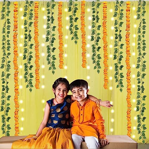 Party Propz Haldi Decoration Items For Marriage - Pack Of 13 Pcs Backdrop Cloth For Decoration | Diwali Decoration Items For Home Decor | Navratri Decoration Items For Home | Haldi Ceremony Decoration