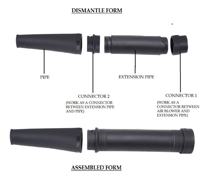 Jakmister- 3.5m³/min 800 Watts Rifle Range Air Blower Dust Cleaner with 1 Extension Pipe/Vacuum Cleaner & Collector