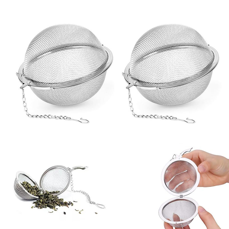 Tea Strainer Stainless Steel Tea Infuser Ball Strainer Tea Diffuser Green Tea Infuser（2PCS,Small）