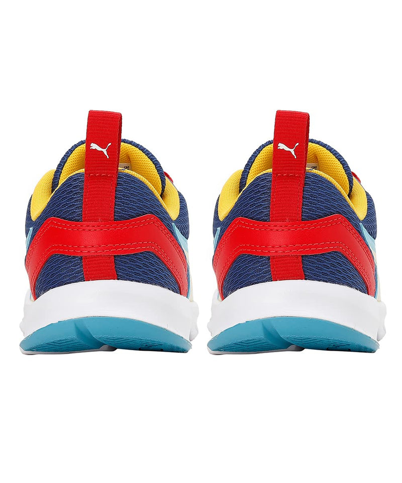 Puma Unisex-Kid Racer Junior V1 Blazing Blue-High Risk Red-Dandelion Sneaker - 6UK (38882301)