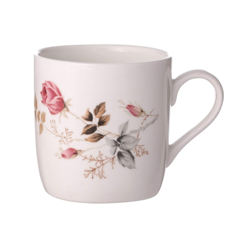 Clay Craft Fine Ceramic | Floral Printed | Tea/Coffee Cups - Set of 6-180 ml Each (Tea Cups - 6 Pcs)