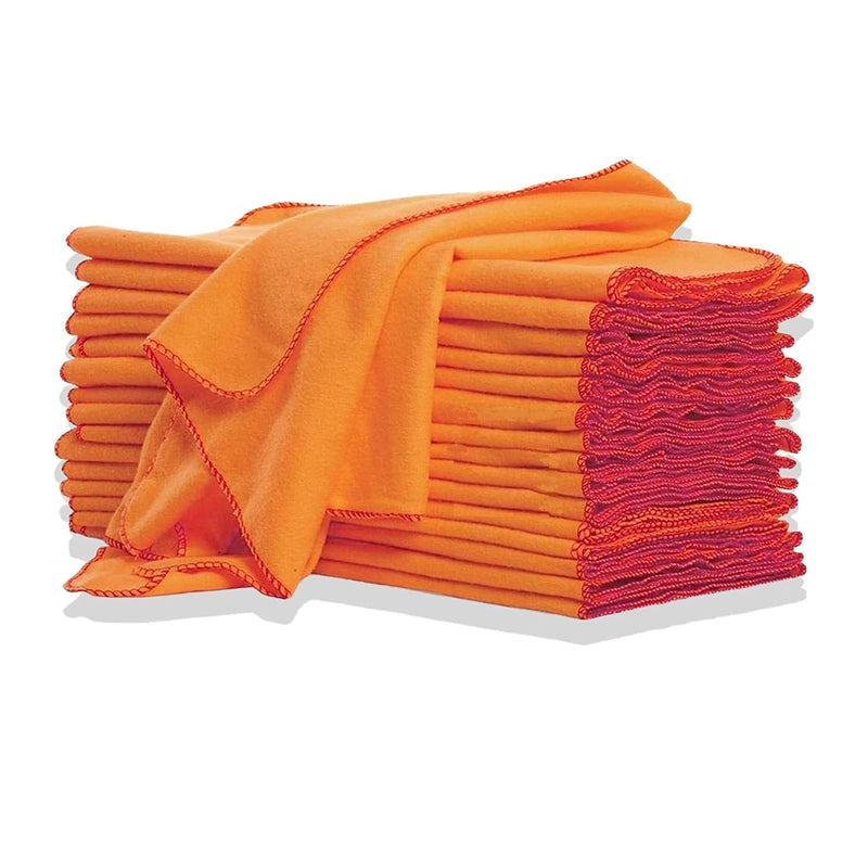 QUALCOSA KITCHEN Cotton Orange Cloth Duster Wet & Dry Cleaning Cloth Size 18 * 18 In (Pack of 6 Pcs)