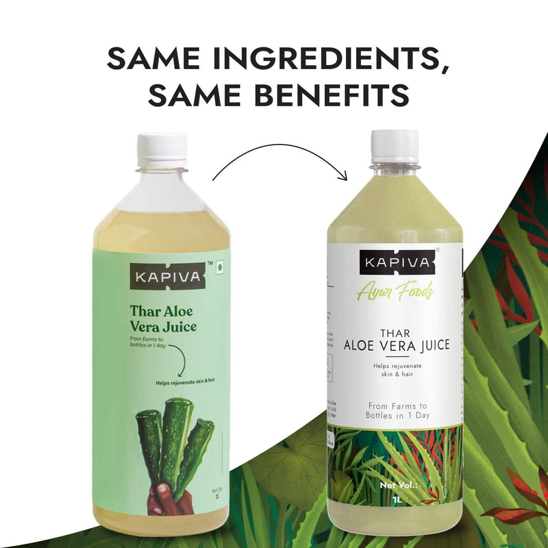 Kapiva Wild Amla Juice 1L + Kapiva Thar Aloe Vera Juice (with Pulp) | Cold-pressed Juice Combo to Help with Glowing Skin, Hair Care, and Detox (1L)