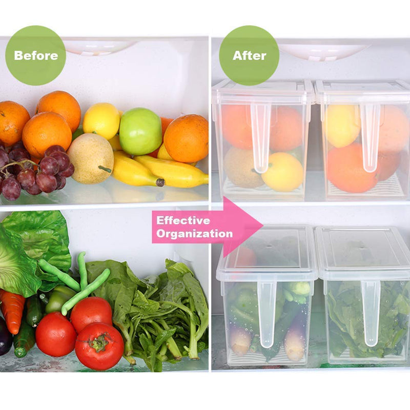 Wincy Fridge Storage Boxes Food Grade Containers Plastic Storage Box with Lid and Handle - 5L Air tight (2)