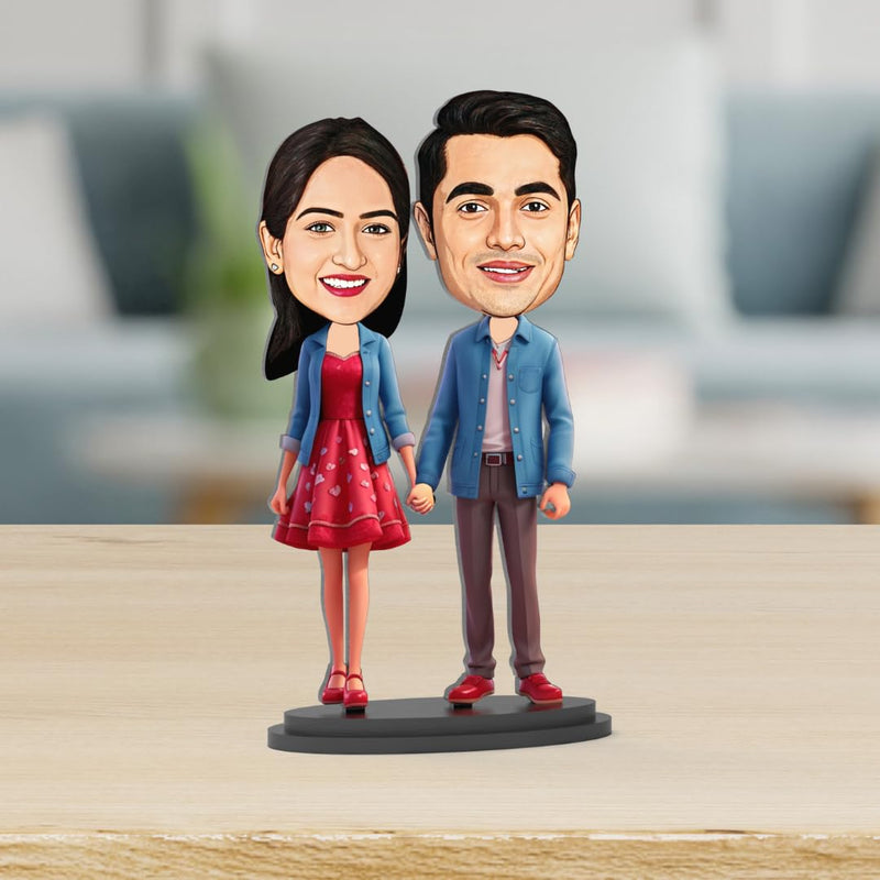 Avatar Stand Personalized Gift for Kids, Brother, Friends, Character Caricature Photo Frame Unique Design Customized Gift for Friends & Family Return Gift (Couple 5)