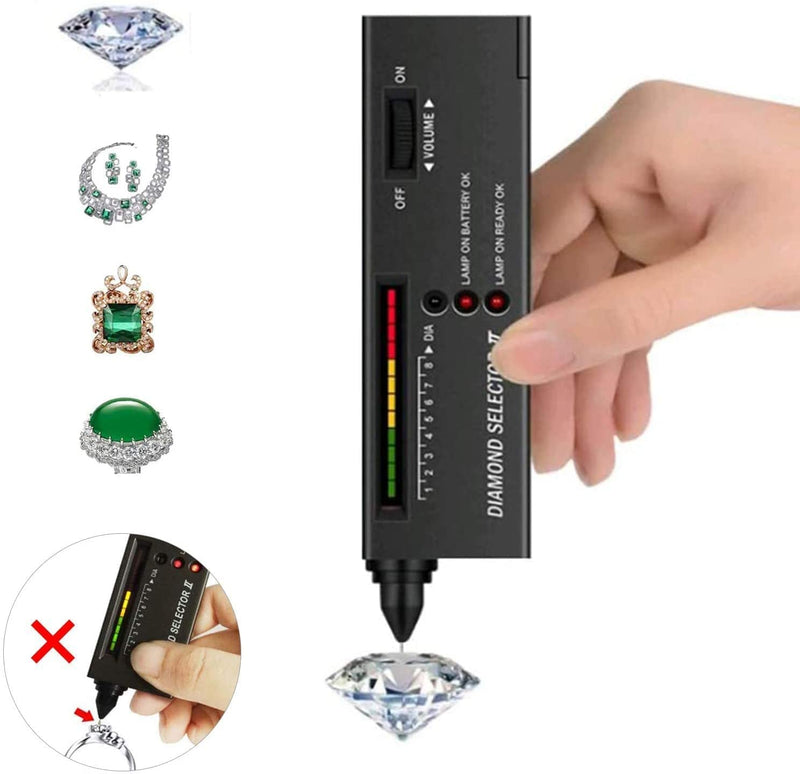 Best Sellers Diamond Tester Penï¼â€¹60X Mini LED Magnifying,High Accuracy Jewelry Diamond Tester Tool,Environmental Protection 9V Battery,Professional Diamond Selector for Novice and Expert