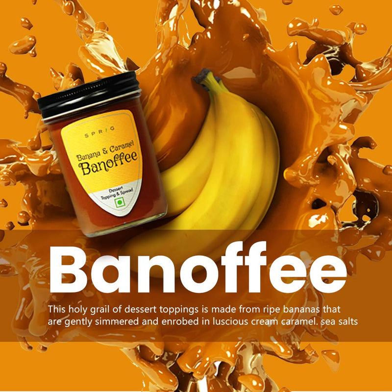 Sprig Banana and Caramel Banoffee | Milk-based Sweet Spread| No Hydrogenated Vegetable fats | Breakfast Spread | Dessert Topping | No Artificial Flavours | 290g