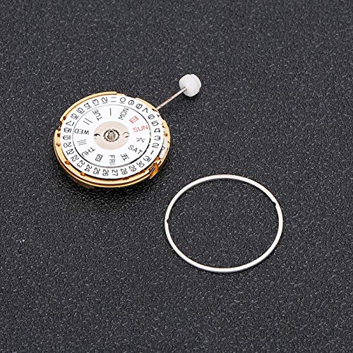 Movement, Watch Part, Durable with Double Calendar for Watchmakers Watch Repairing Three Needle Watch(White)