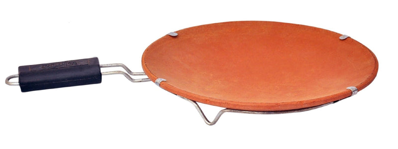 Vedic Amrit Tawa with Stand | Mitti Ke Tawa | Handmade Mitti Terracotta Clay Tawa for Making Roti/Chapatti (10 Inches)