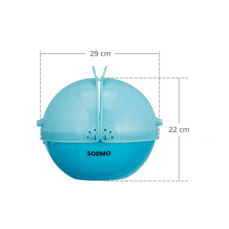 Amazon Brand - Solimo Plastic Drainer/Colander with lid (Blue), 26L x 21.5W x 25H centimeters