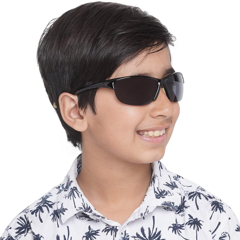 Carlton London Boy's Black Lens & Black Sports Sunglasses