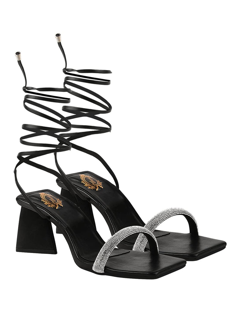 Buy Shoetopia Women's Black Ankle Strap Sandals for Women at Best Price @  Tata CLiQ