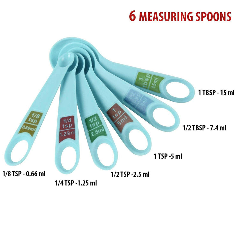 FreshDcart sky blue Measuring Cup & Spoons for Baking 12 PCs, Cooking,Cake Kitchen Measuring Spoon