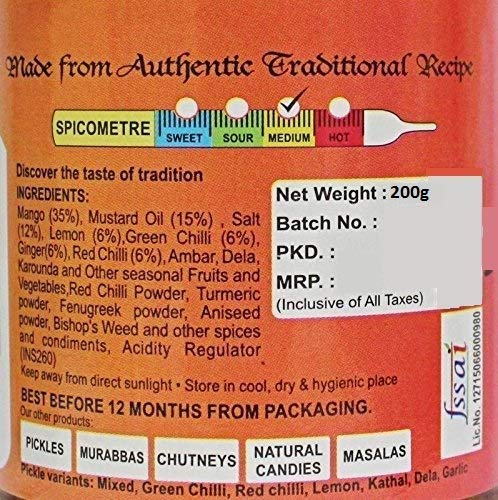 Aroura Achar Since 1944 Lucknow'S Aroura Achar Since 1944 Mixed Pickle 400G For Home Use Home Made With Love No Artificial Colors