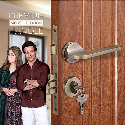 LAPO Luxury Door Locks for Main Door| Door Lock for Bedroom/Mortise Door Lock Set/Door Lock Handle Set with 3 Brass Key for Home/Office/Hotel (Antique Finish) Ro-127