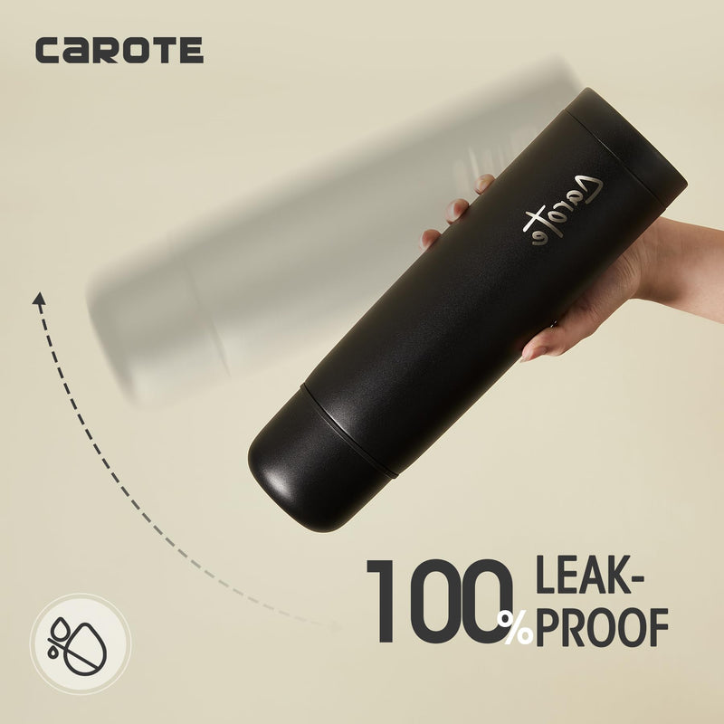 CAROTE 1000ML Vacuum Insulated Stainless Steel Water Bottle, Double Walled Water Flask, Large Drink Flask for Hot Cold Drinks, Leak Proof, Sweat Free