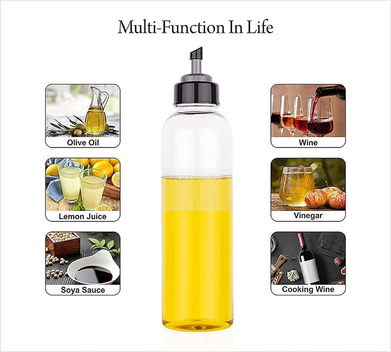 MiniMall Super Market Oil Dispenser 1 Litre Cooking Oil Dispenser Bottle Easy Flow Oil and Vinegar Bottle, Liquid Dispenser, Transparent And Unbreakable (Pack of 3)