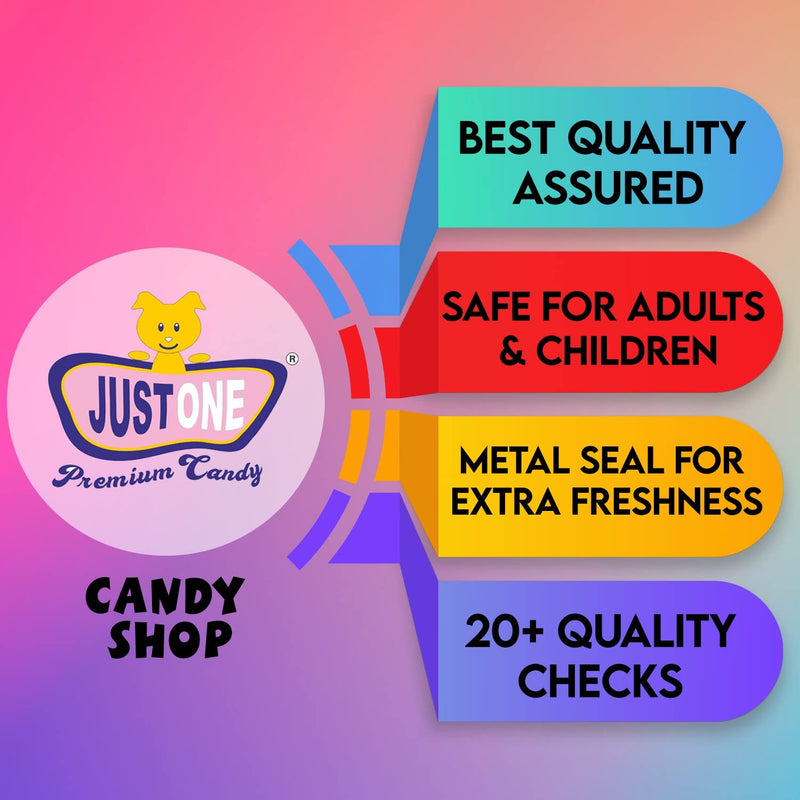 JUSTONE Swiss Jelly Mixed Fruit Soft Jelly Candy CUBES 500 Gms - SOFT JELLY Bites JUJUBE COMBO PACK of 2 ( 250 gms x 2) - Assorted Fruits Jelly candy - Jelly Beans - Jelly Candy pop || Jellies for kids and adults || Sugar coated Jelly Candy || Swiss Choco