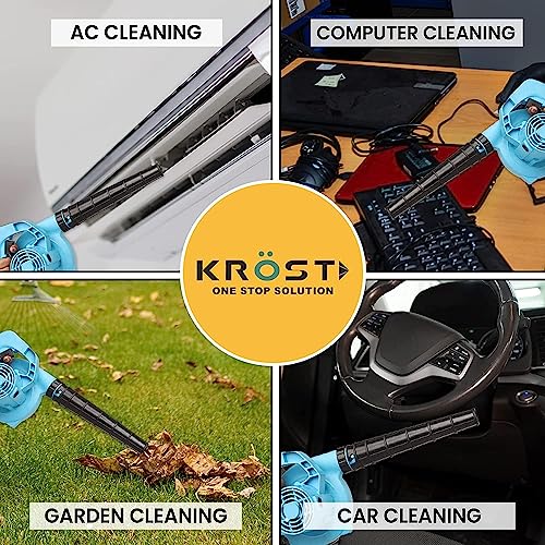 KROST Variable Speed Anti-Vibration Electric Blower– 750W Air Blower Machine Variable Speed– Blower for Cleaning Dust at Home, Office, Car (6-Months Warranty)(variable)