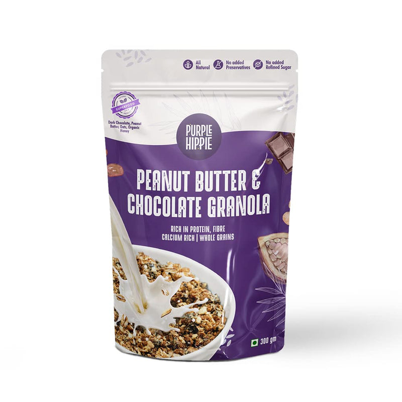 Purple Hippie Peanut Butter & Chocolate Granola, 500 Gm